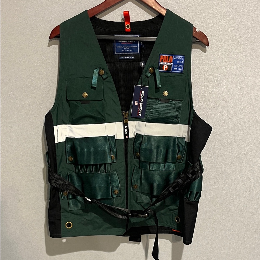 Polo by Ralph Lauren Dark Green Vest with Black Accents